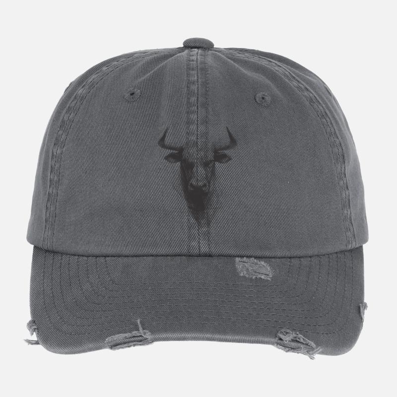 Stierkopf Silhouette Grafik Flexfit Vintage Destroyed Cap