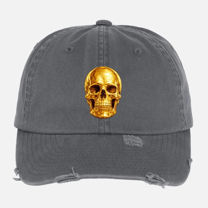 Empreinte de crâne doré Casquette vintage effet usé Flexfit
