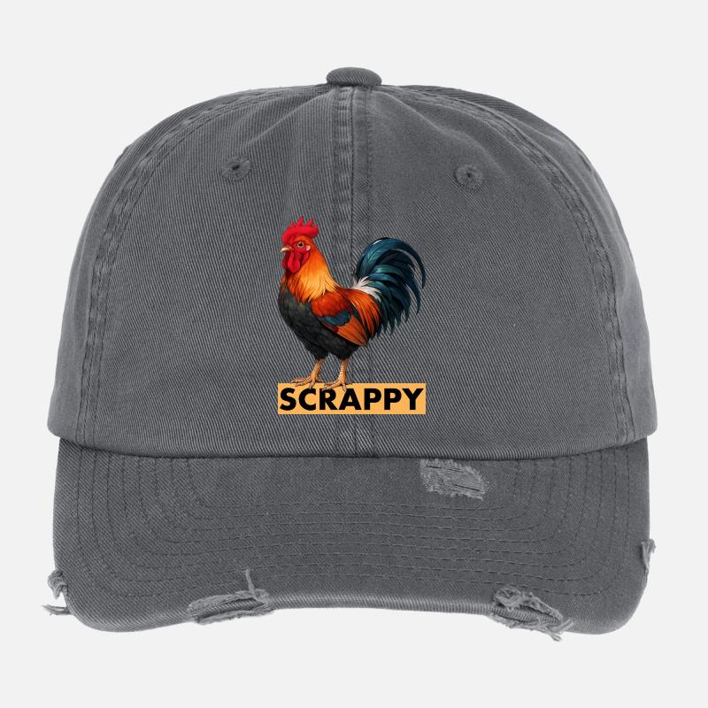 Communauté de jeu drôle de Scrappy Rooster Speranza Casquette vintage effet usé Flexfit