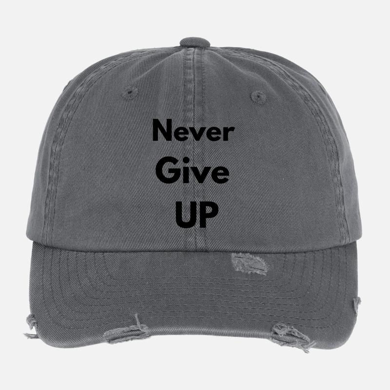 never give up Flexfit Vintage Destroyed Cap