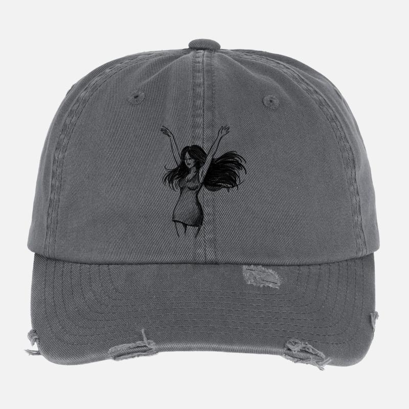 Dancing Woman Empowerment - Illustration Flexfit Vintage Destroyed Cap