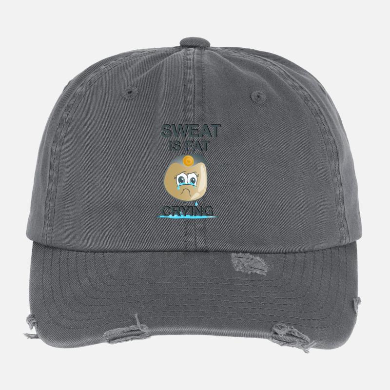 Sweat is Fat Crying Flexfit Vintage Destroyed Cap
