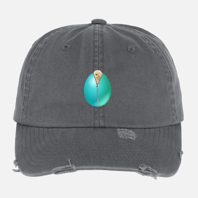 Chick zipper Easter egg gift Flexfit Vintage Destroyed Cap