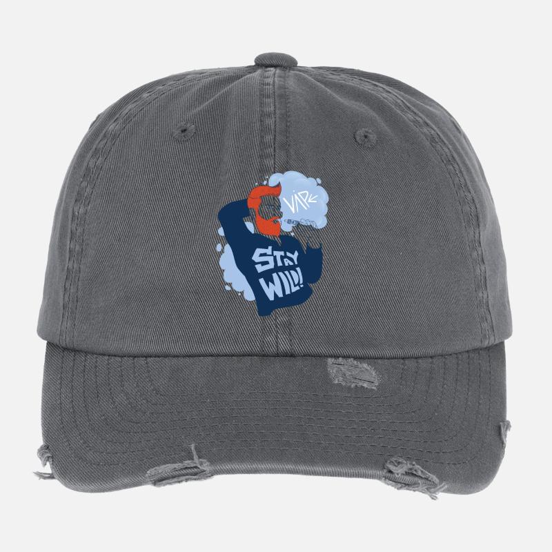 Vaperguy mit wildem Lifestyle Flexfit Vintage Destroyed Cap