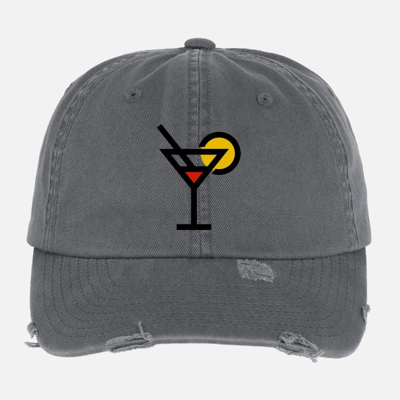 Cosmopolitan Cocktail Drink Flexfit Vintage Destroyed Cap