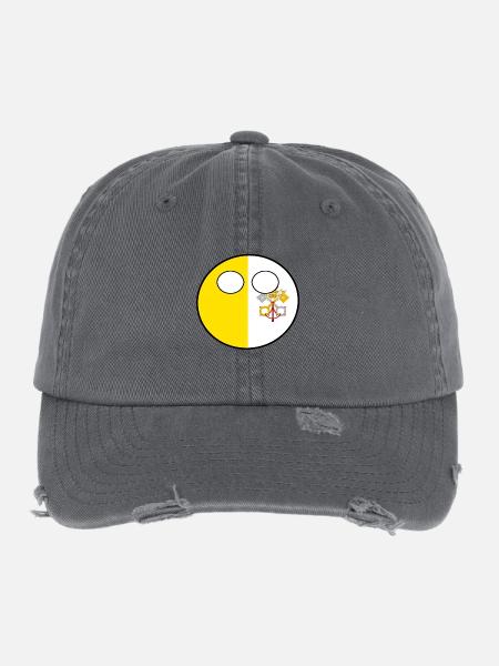 Countryball pays Patrie Cité du Vatican - Casquette vintage effet usé Flexfit - charbon - Devant