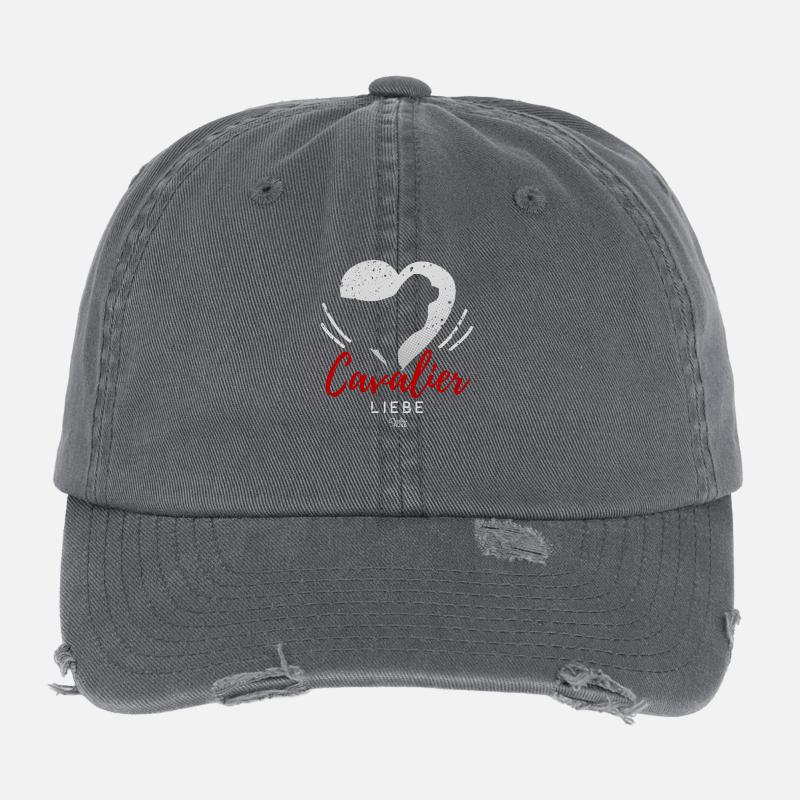 Cavalier King Charles Spaniel Liebe mit Herz Flexfit Vintage Destroyed Cap