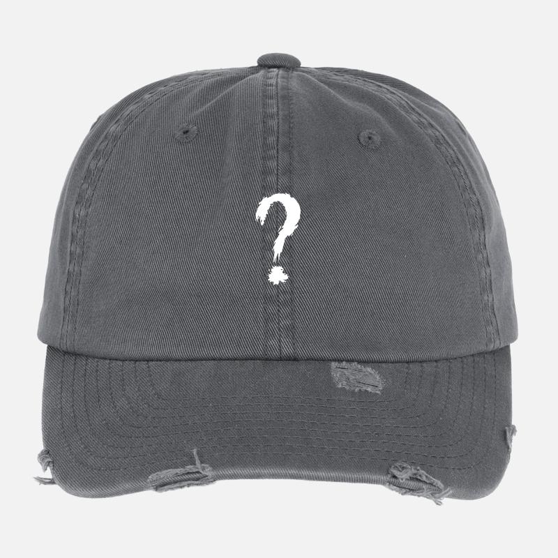 Point d'interrogation blanc Casquette vintage effet usé Flexfit