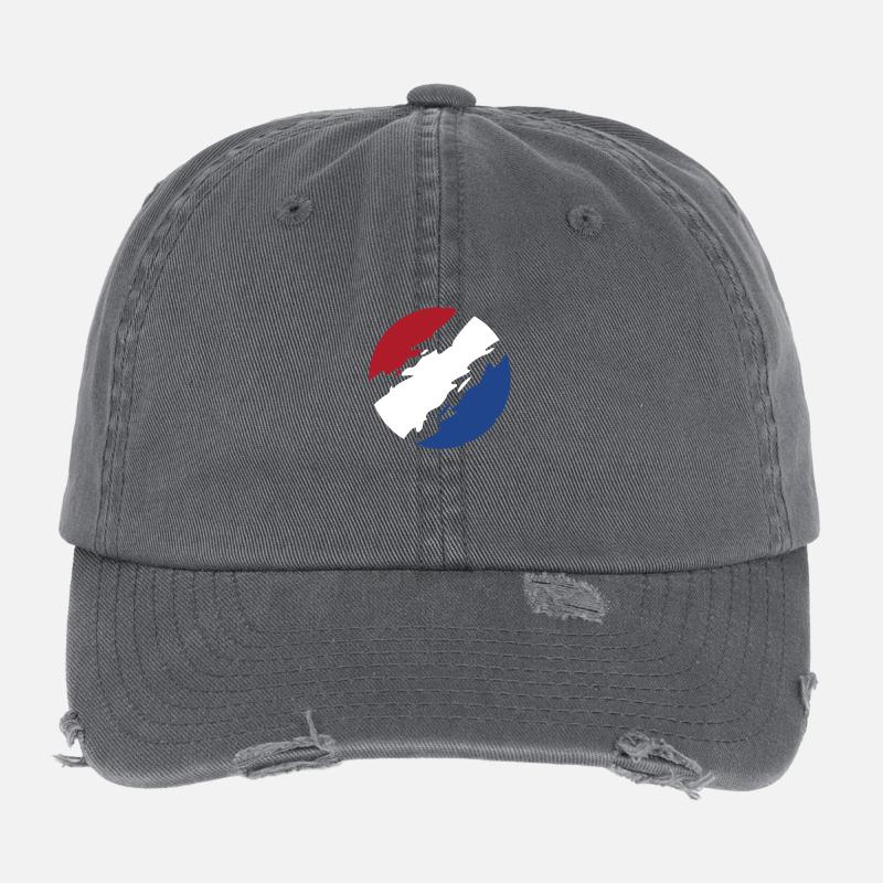 Pays-Bas Drapeau Drapeau Cercle Casquette vintage effet usé Flexfit