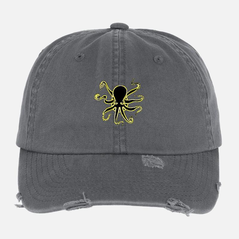 NEON OCTOPUS Flexfit Vintage Destroyed Cap