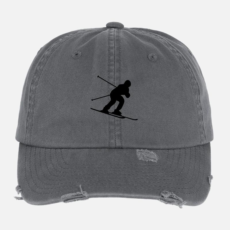 skiing downhill Casquette vintage effet usé Flexfit