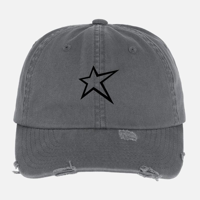 Stern Symbol Kontur digital abstrakt verzogen Flexfit Vintage Destroyed Cap