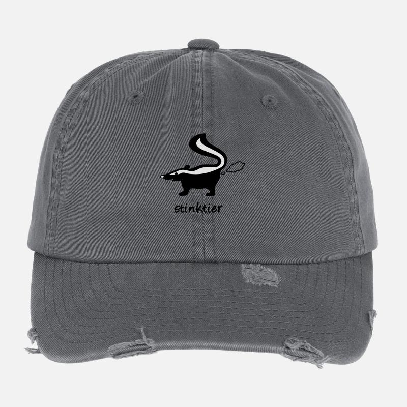 skunk, stinker stinkerchen skunk animal Flexfit Vintage Destroyed Cap