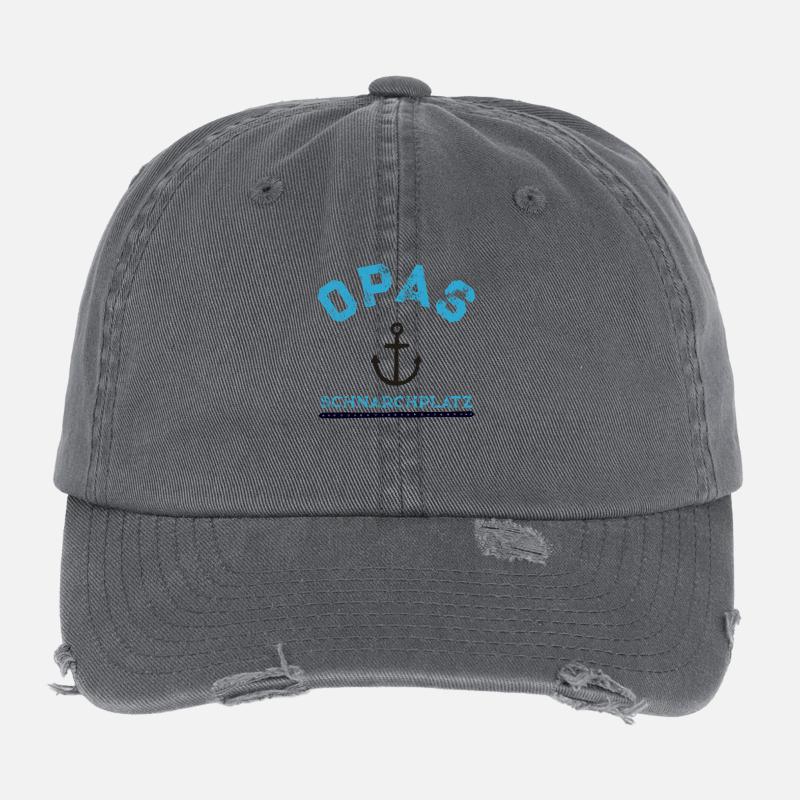 Opas Schnarchplatz - Flexfit Vintage Destroyed Cap - Dunkelgrau