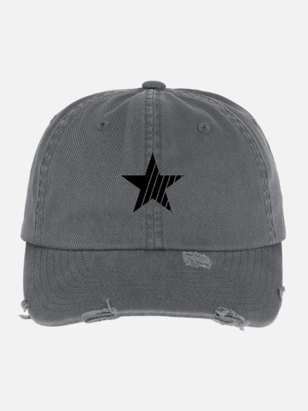 star - Flexfit Vintage Destroyed Cap - dark grey