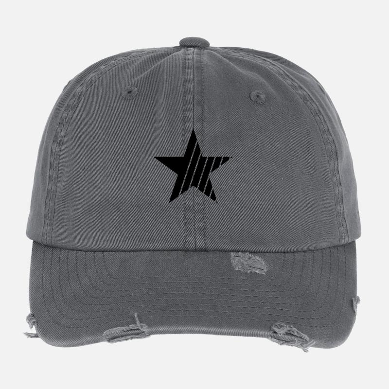 star - Flexfit Vintage Destroyed Cap - dark grey