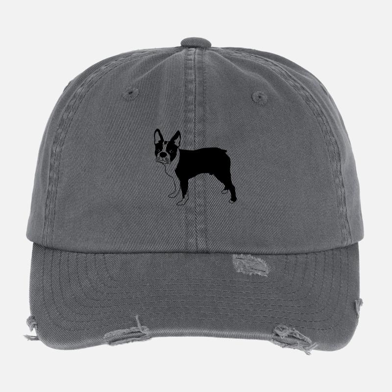 Boston terrier de Flexfit Vintage Destroyed Cap