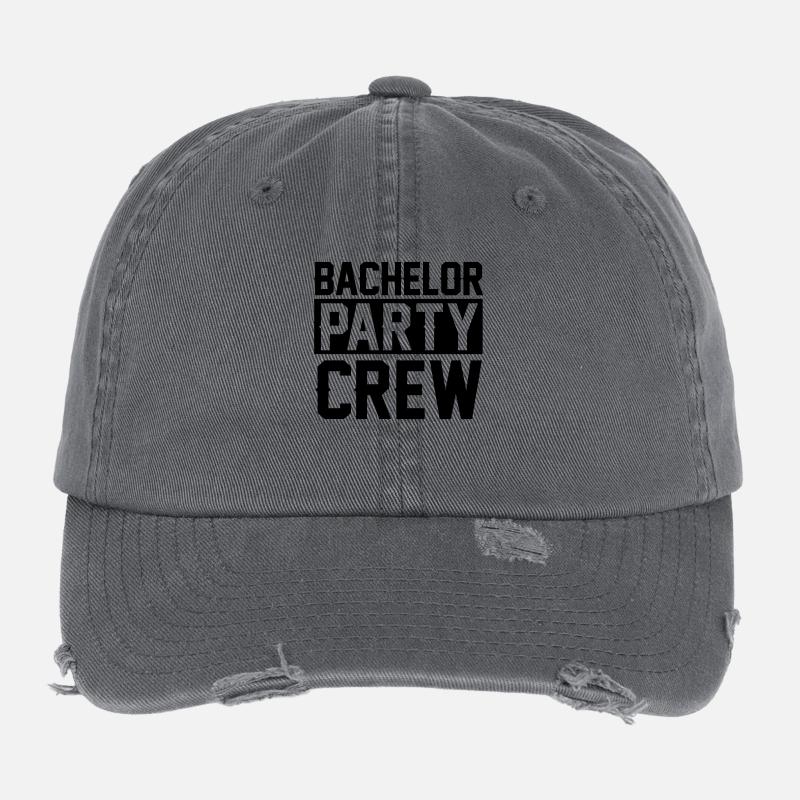 Bachelor Party Crew Flexfit Vintage Destroyed Cap
