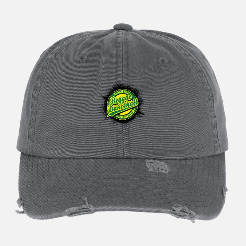 kingston reggae dancehall jamaica Casquette vintage effet usé Flexfit