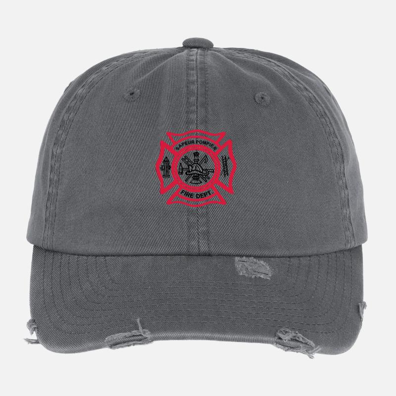 shield firefighter Flexfit Vintage Destroyed Cap
