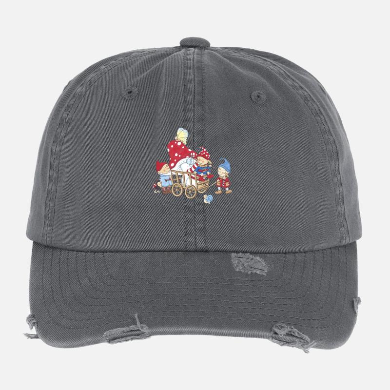 Wichtel_01 - Casquette vintage effet usé Flexfit - charbon