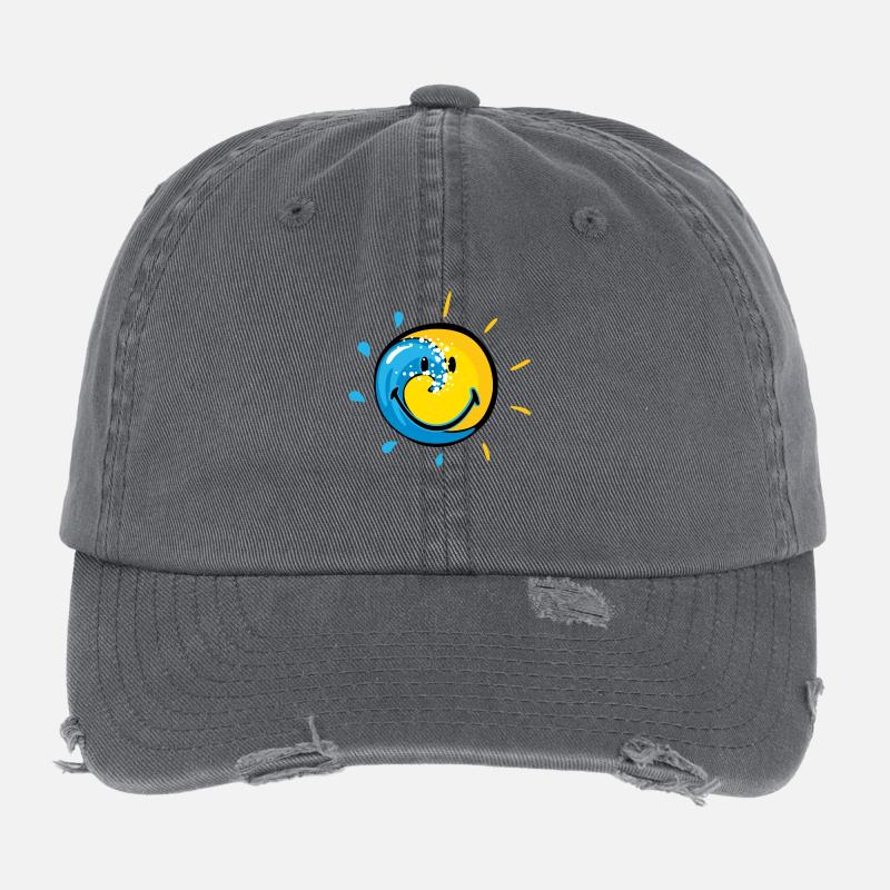 Smiley Splash Sun Flexfit Vintage Destroyed Cap