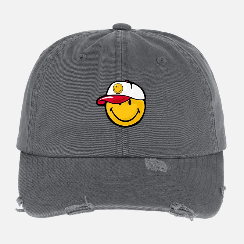 Smiley Baseball Pitcher Flexfit Vintage Destroyed Cap