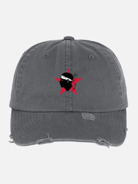 Corse / Corsica / Maure / Corso / Bastia - Flexfit Vintage Destroyed Cap - Dunkelgrau - Vorne