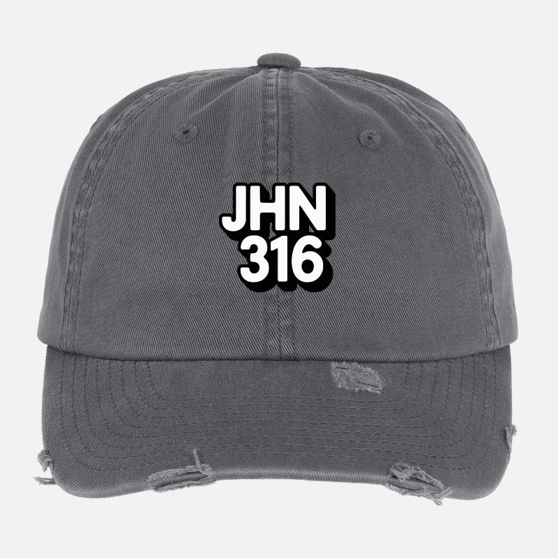 JHN 316 Message chrétien Casquette vintage effet usé Flexfit