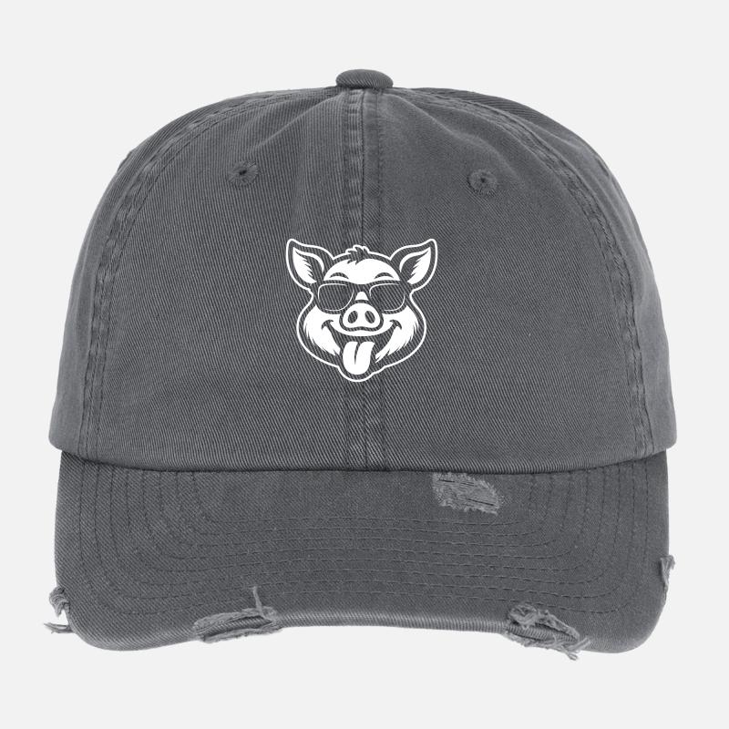 Fête Truie Cochon Drôle Casquette vintage effet usé Flexfit