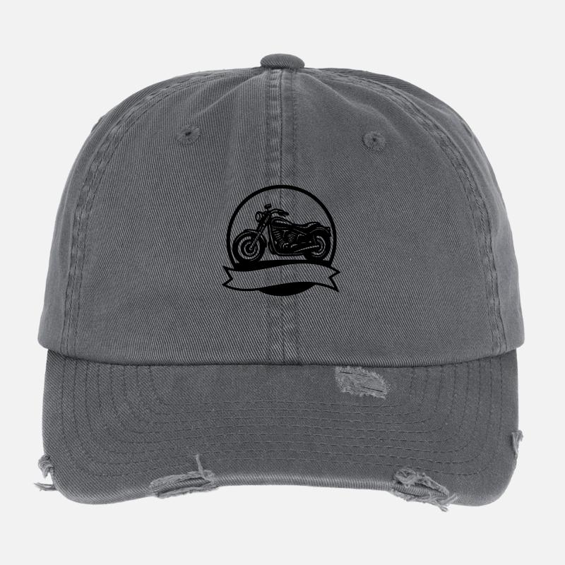 Vintage motorcycle - Flexfit Vintage Destroyed Cap - dark grey