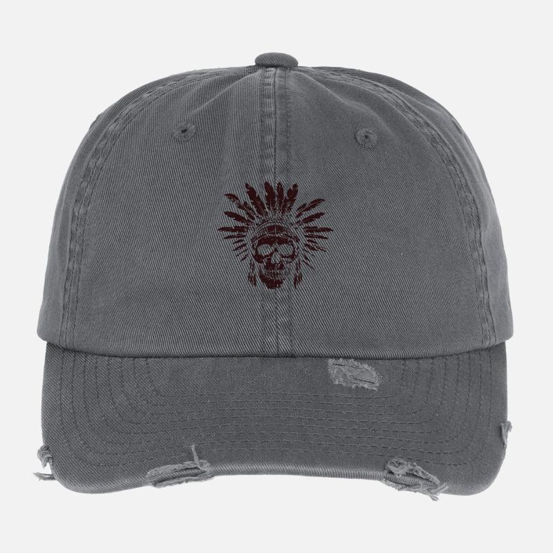 Indian Skull 01 Flexfit Vintage Destroyed Cap