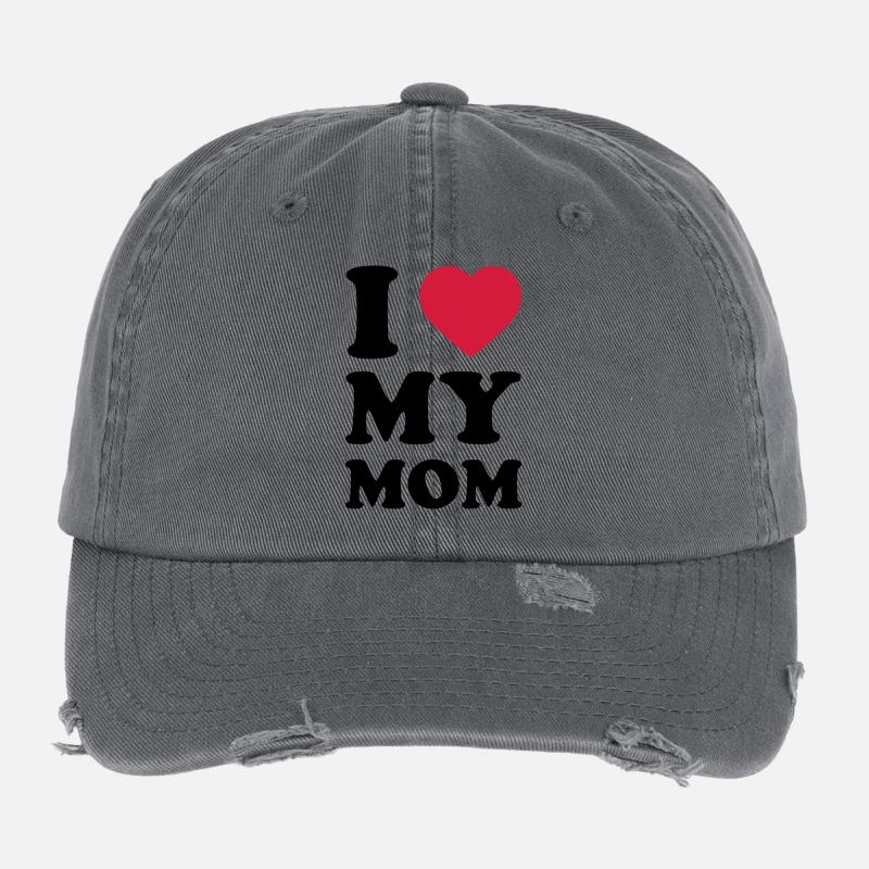 I LOVE MY MOM Casquette vintage effet usé Flexfit