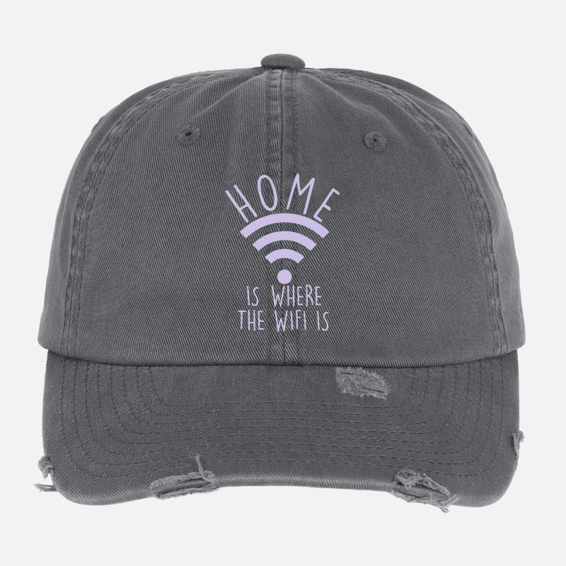W-LAN IS HOME Flexfit Vintage Destroyed Cap