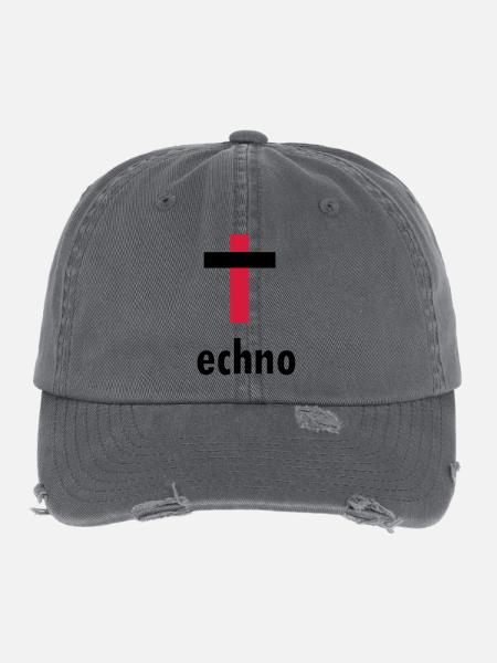 Techno-Kreuz - Flexfit Vintage Destroyed Cap - Dunkelgrau