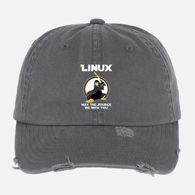 may_the_linux_source Casquette vintage effet usé Flexfit