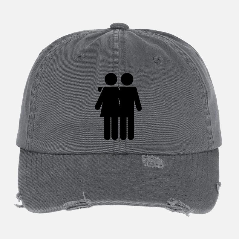 Pair Flexfit Vintage Destroyed Cap