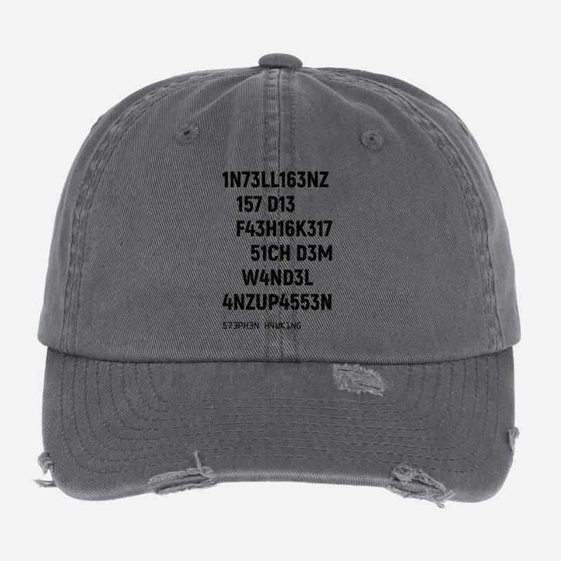 Leetspeak Intelligenz Spruch für Nerds und Hacker Flexfit Vintage Destroyed Cap