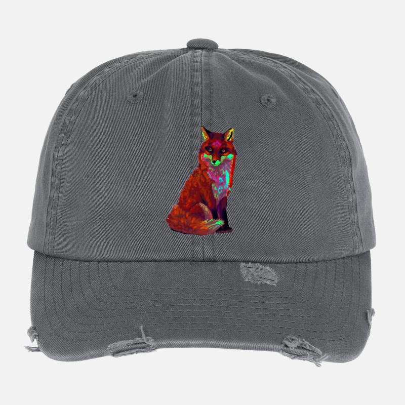 red fox Flexfit Vintage Destroyed Cap