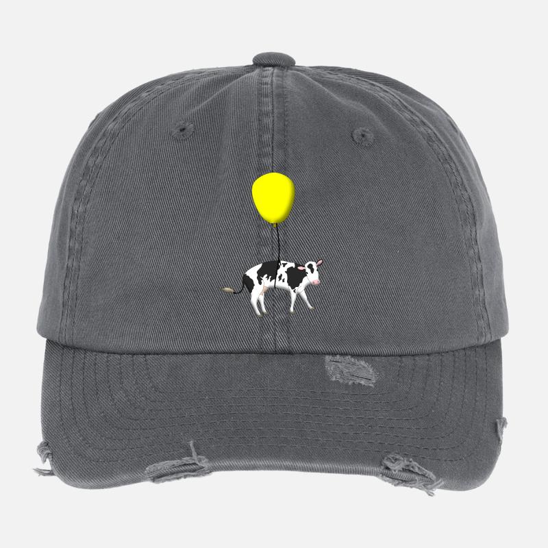 Eine Kuh hängt an einem Ballon Flexfit Vintage Destroyed Cap