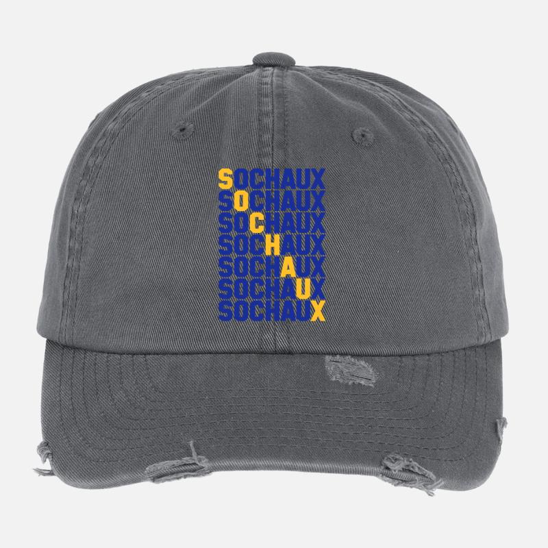 Sochaux grid - Flexfit Vintage Destroyed Cap - dark grey