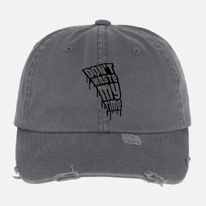 Don't Waste My Time Graffiti Casquette vintage effet usé Flexfit