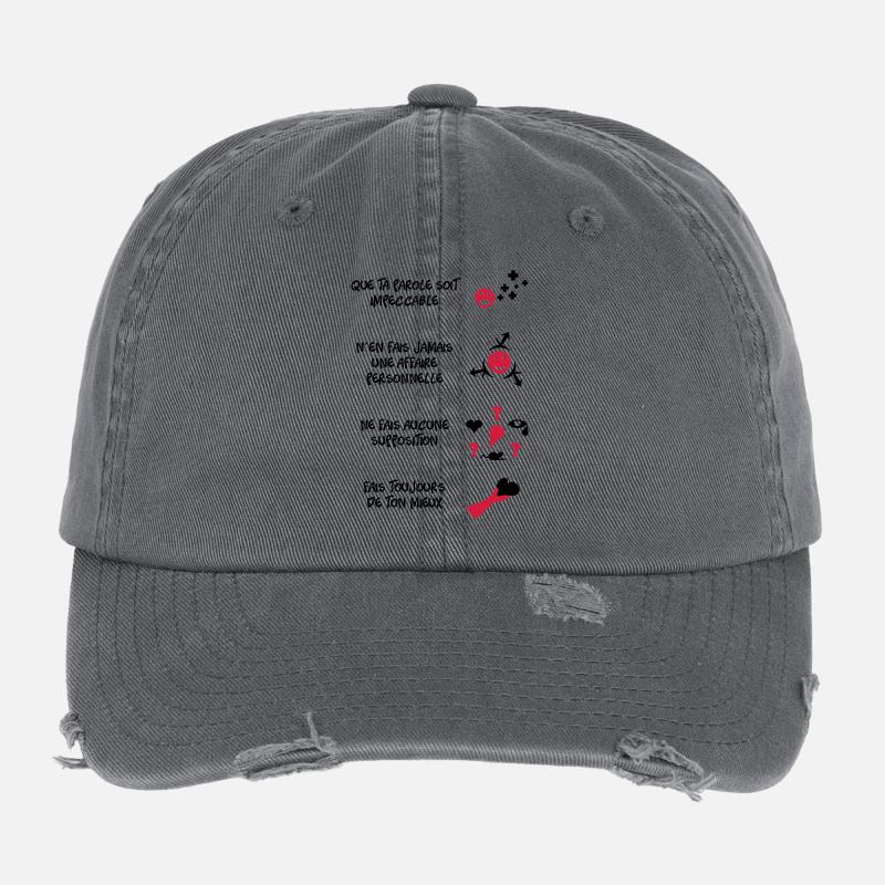 4 toltèques Casquette vintage effet usé Flexfit
