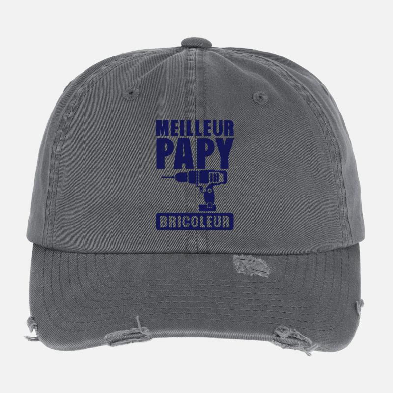 papy meilleur bricoleur perceuse 1401 Casquette vintage effet usé Flexfit