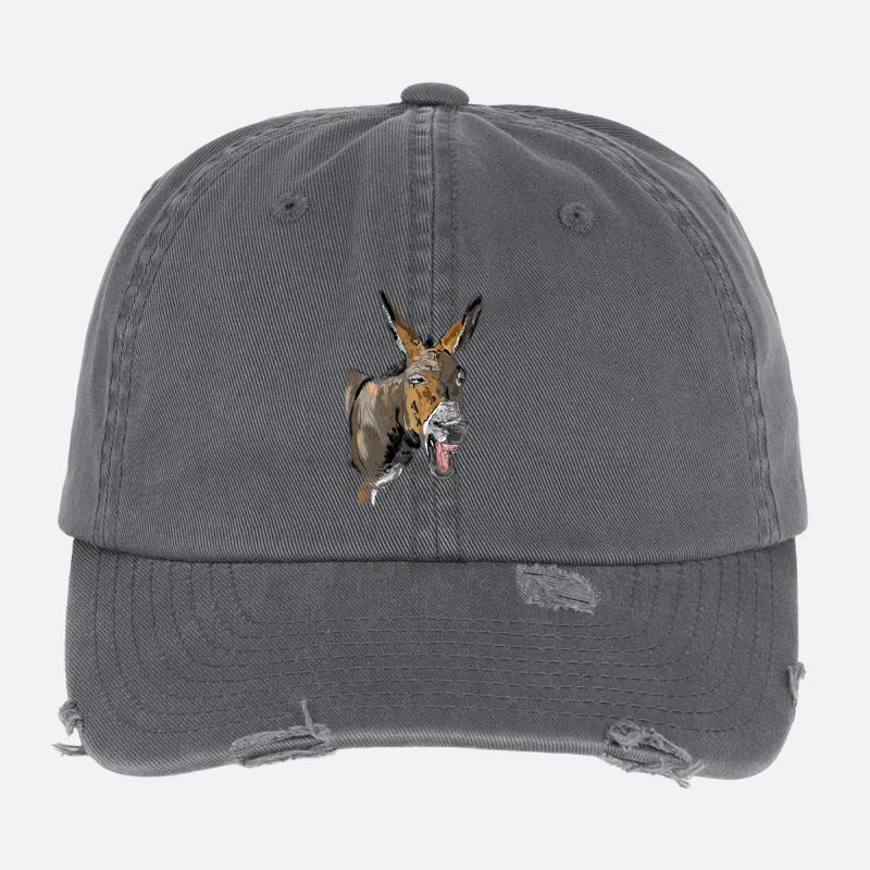Esel Donkey Âne Flexfit Vintage Destroyed Cap