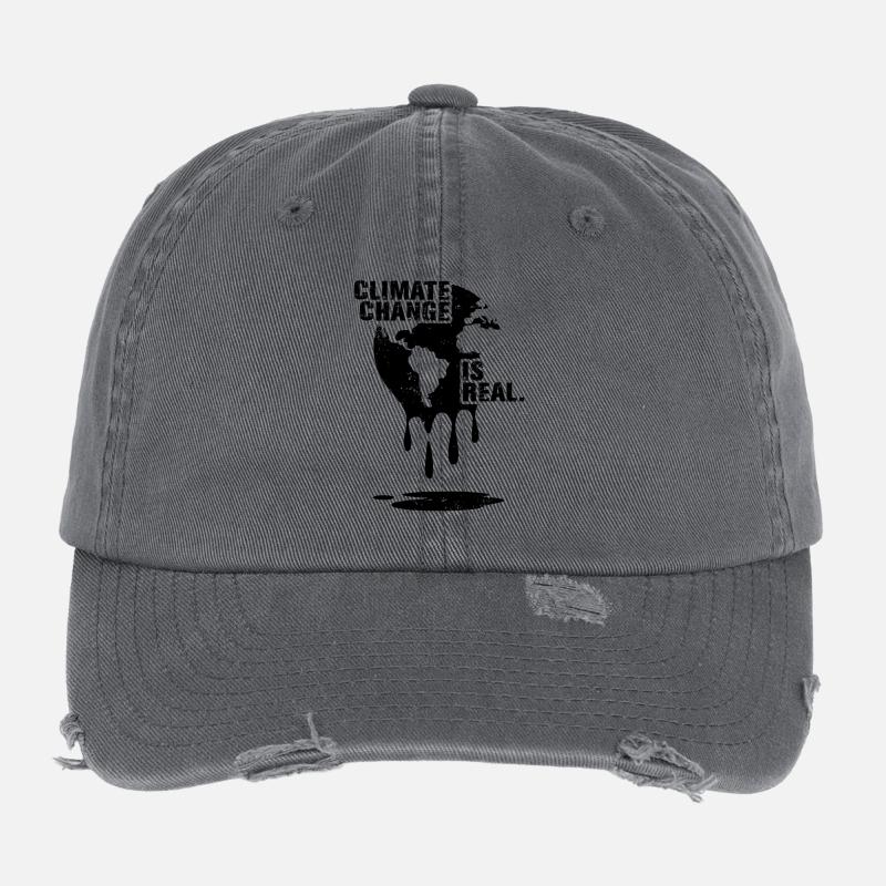 CLIMATE CHANGE IST REAL Flexfit Vintage Destroyed Cap