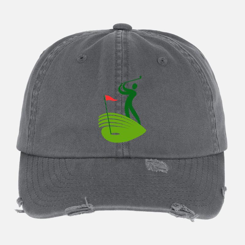 golf, golffan, golfer, golfclub Flexfit Vintage Destroyed Cap