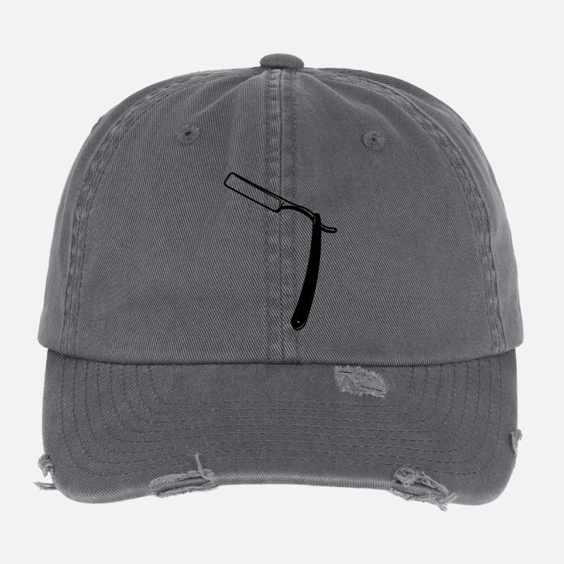 Image d’ombre transparente ouverte comme un rasoir Casquette vintage effet usé Flexfit
