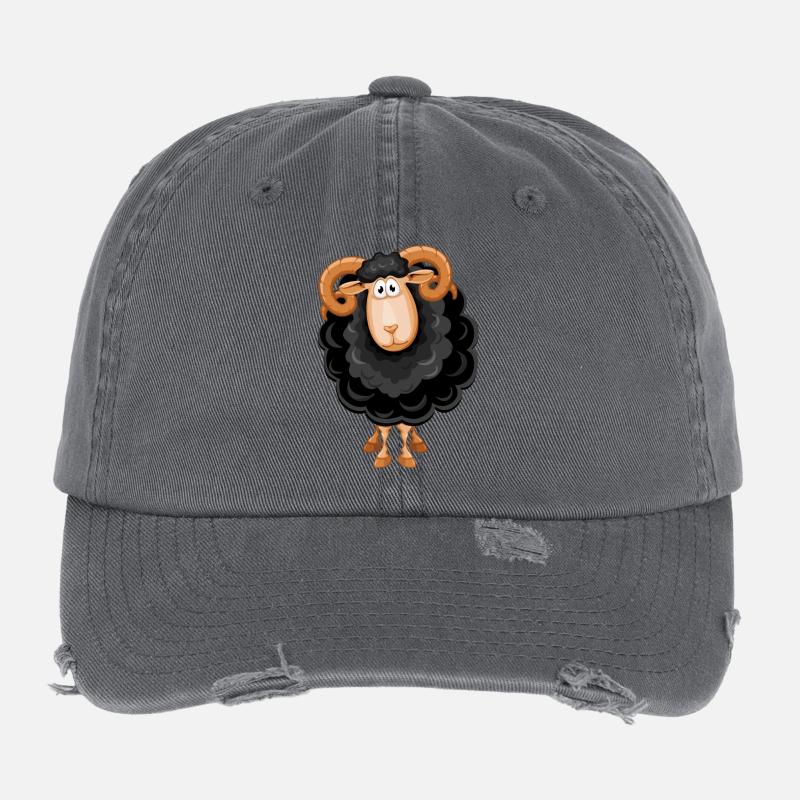 Schafe, Schwarzes Schaf, Schaf Humor Flexfit Vintage Destroyed Cap