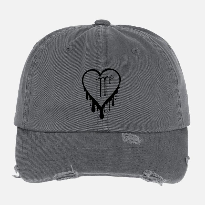 Geschmolzenes Graffiti Herz Flexfit Vintage Destroyed Cap